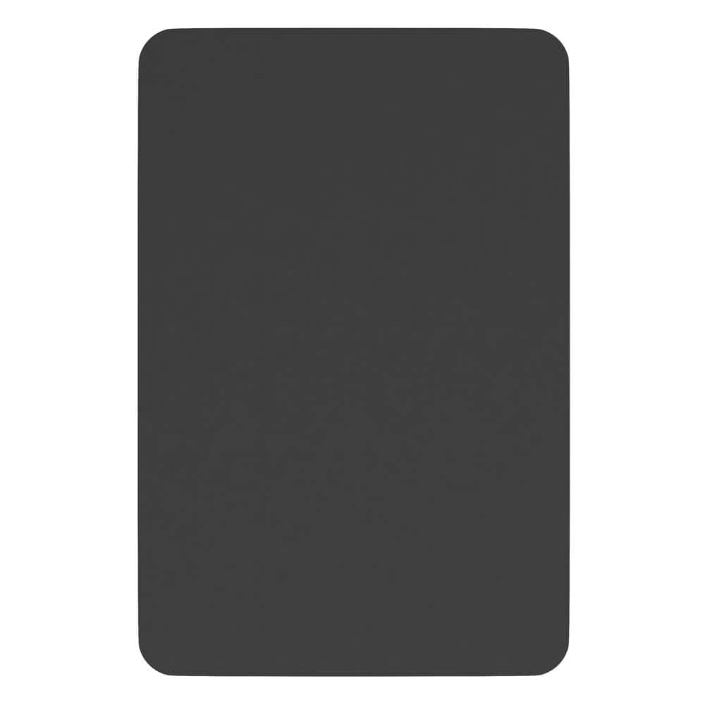 Matte Black Rectangular Wall Mirror with Rounded Corners