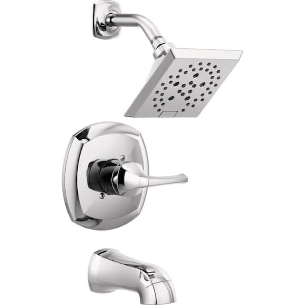 Delta Portwood Single-Handle 5-Spray Tub and Shower Faucet with H2Okinetic in Chrome (Valve Included)