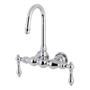 Aqua Vintage 2-Handle Wall-Mount Claw Foot Tub Faucet in Polished Chrome