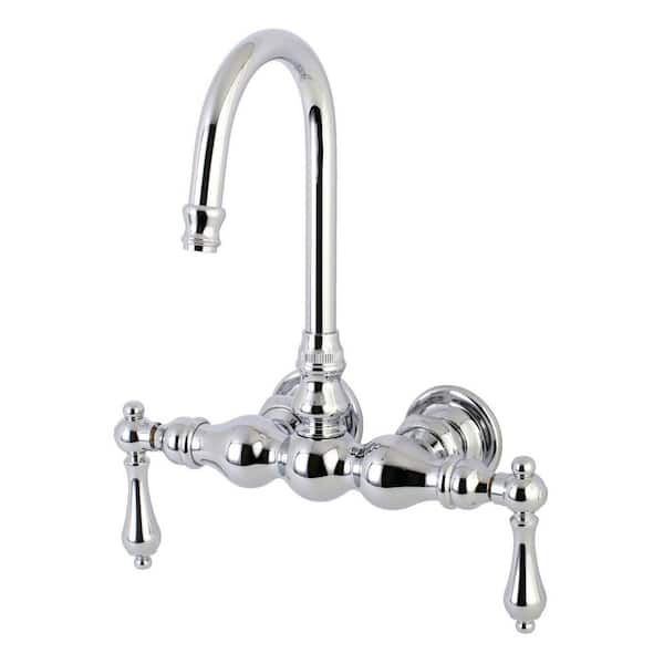 Kingston Brass Aqua Vintage 2-Handle Wall-Mount Claw Foot Tub Faucet in ...