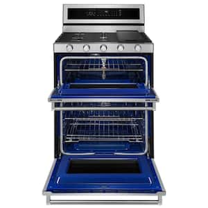 6.7 cu. ft. Double Oven Dual Fuel Gas Range with Self-Cleaning Convection Oven in Stainless Steel