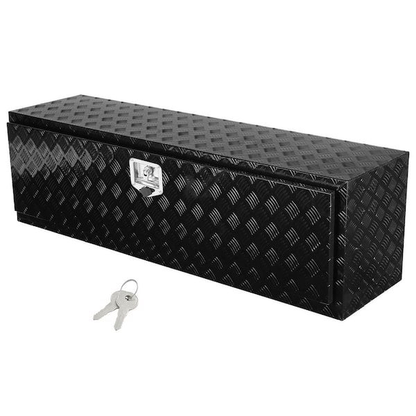VEVOR Underbody Truck Box, 60 x 17 x 18 in. Pickup Storage Box, Heavy Duty Aluminum Diamond Plate Tool Box with Lock and Keys