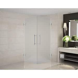 Vanora 34 in. x 34 in. x 72 in. Completely Frameless Square Shower Enclosure with Frosted Glass in Chrome