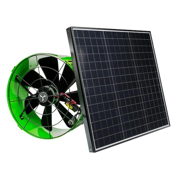 QuietCool 40-Watt Hybrid Solar/Electric Powered Gable Mount Attic Fan with Included Inverter