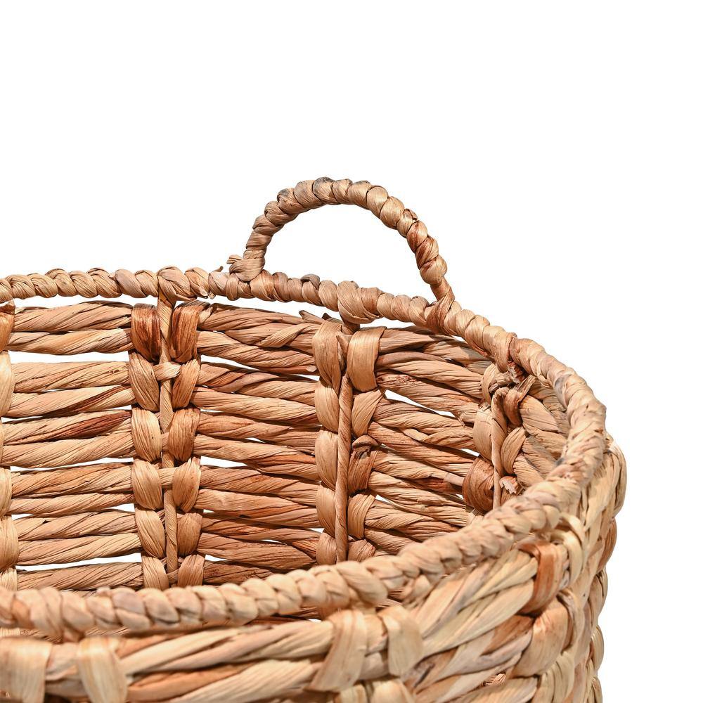 Laurel Hand-Woven Brown Abaca Round Storage Basket