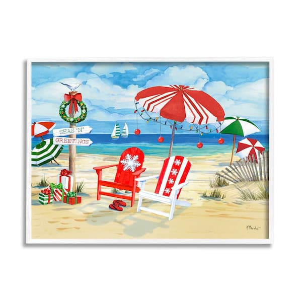 Stupell Industries Seas 'N' Greetings Scene by Paul Brent 1-Piece Framed Graphic Print Nature Poster Art Print 30 in. x 24 in.