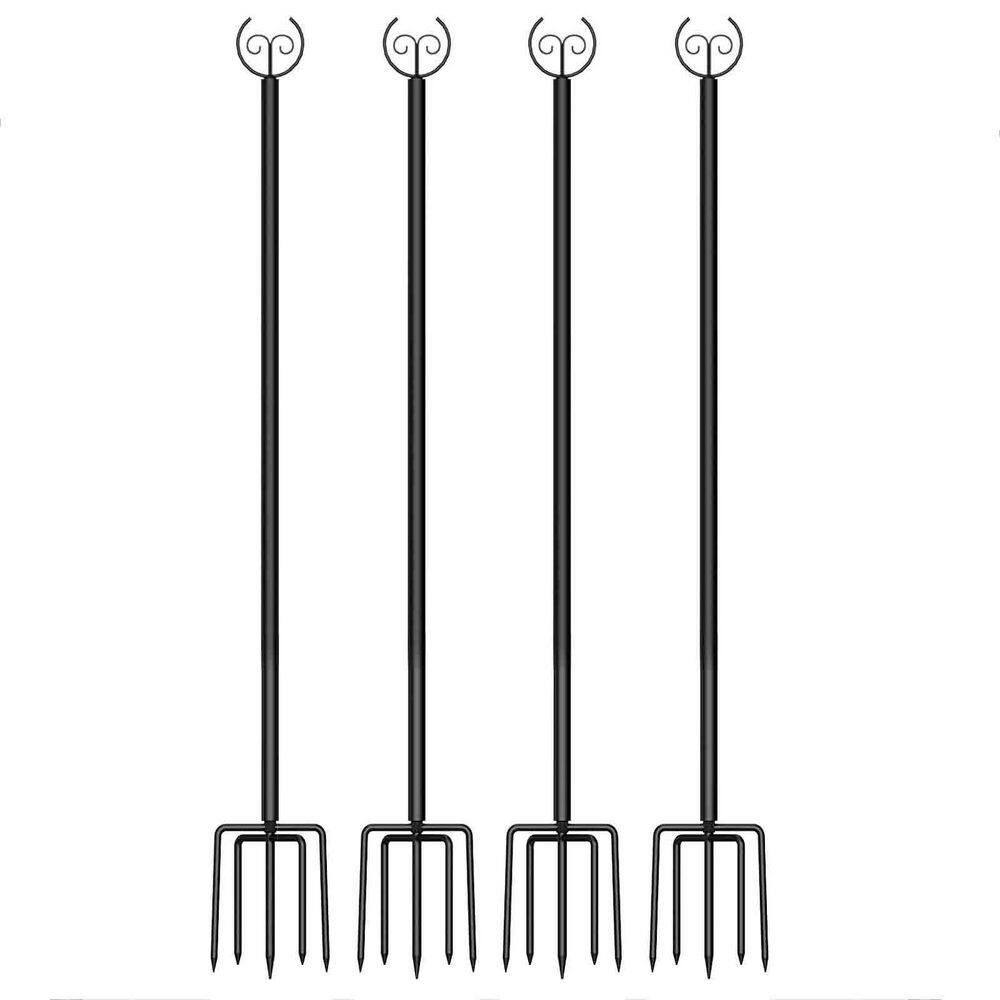 FAWEY TRED INC String Light Poles-4 Pack 9.8 ft. for Outside Hanging ...
