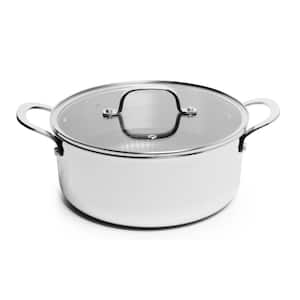 Diamond Tri-ply 4.8 QT. Stainless Steel Nonstick Casserole Soup Pot with Glass Lid