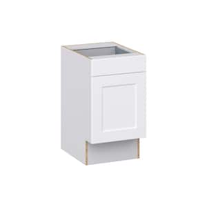 Wallace Painted Warm White Shaker Assembled 18 in.W x 32.5 in.H x 23.75 in.D Accessible ADA 1 Draw Base Kitchen Cabinet