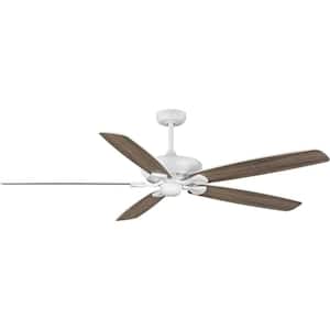 Kennedale 72 in. Indoor/Outdoor Satin White Transitional Ceiling Fan with Remote Included for Great Room or Porch