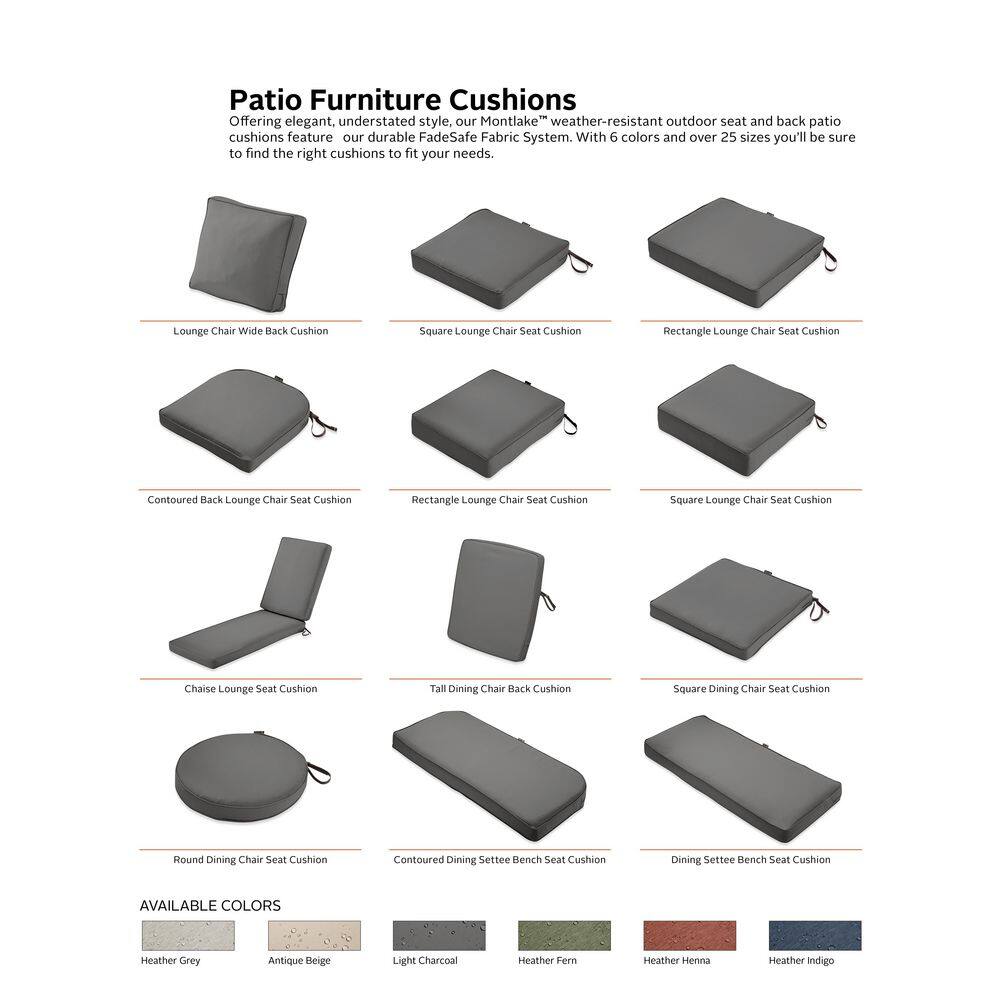 Montlake Light Charcoal Polyester Outdoor Bench Cushion, 41" x 18" x 3"