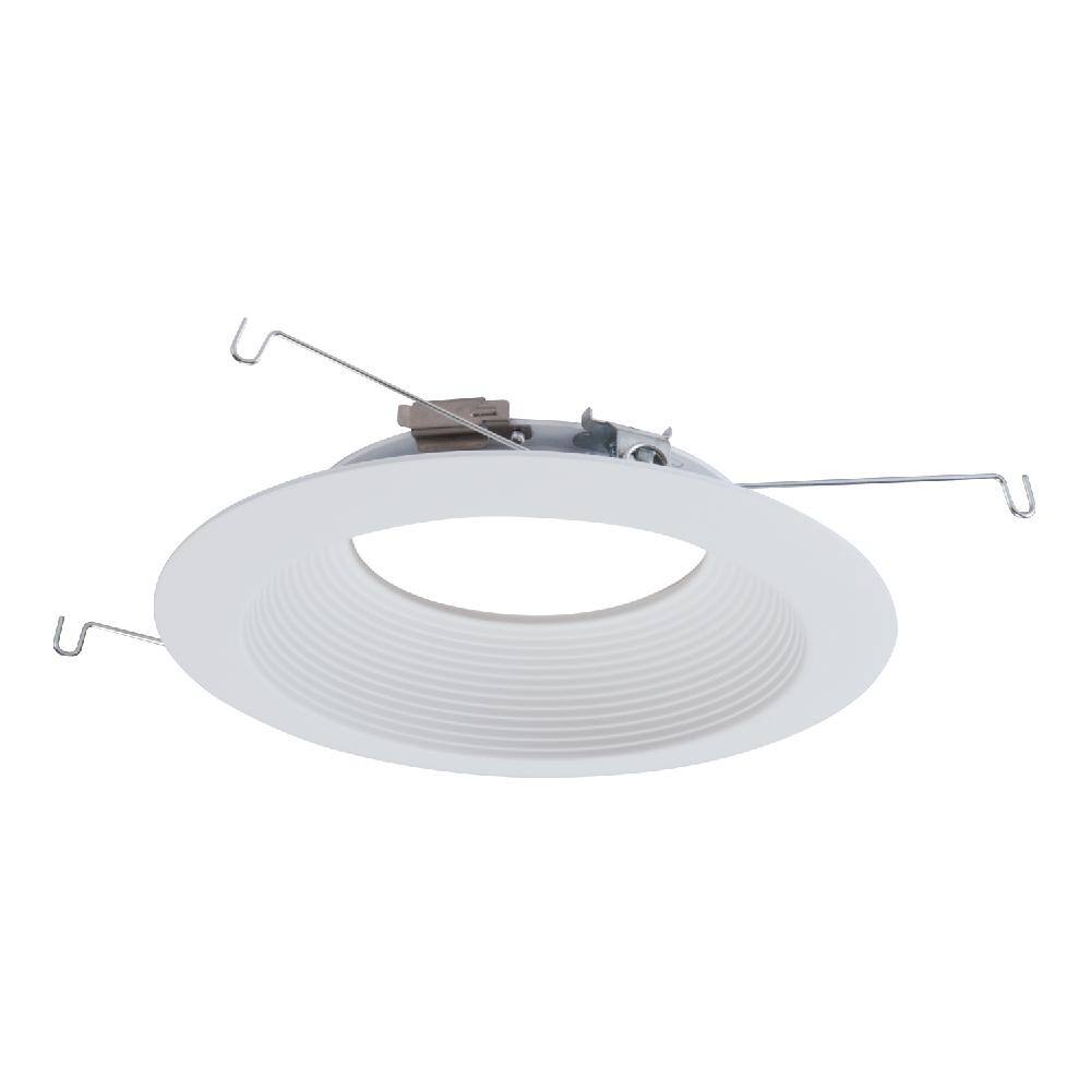 HALO 4 In. White Recessed Ceiling Light Pinhole Wall Wash Trim With White Baffle 1486mwwb