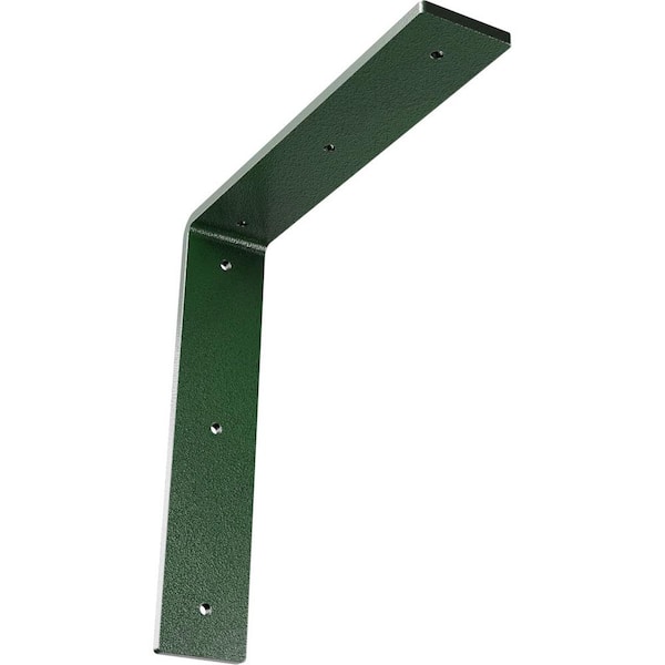 Ekena Millwork 10 in. x 2 in. x 10 in. Steel Hammered Deep Green Hamilton Bracket