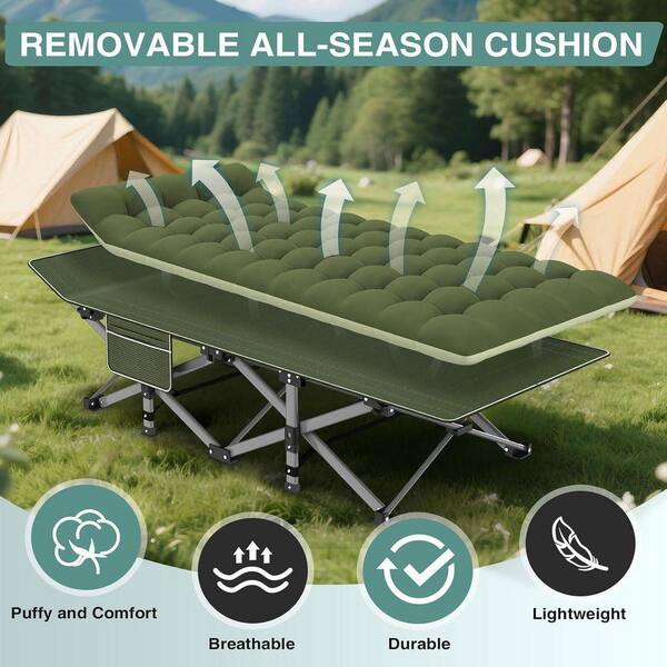SEEUTEK Folding Camping Cot, 800 lbs. Heavy-Duty Outdoor Bed