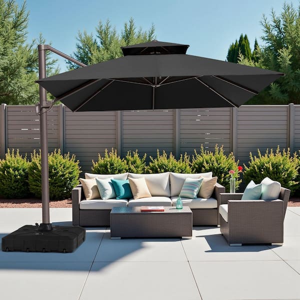 13 ft square patio umbrella 13' x 13' Granada 120 Cantilever Opening and closing the Shademaker Astral Shademaker Polaris Aluminum 13 Foot