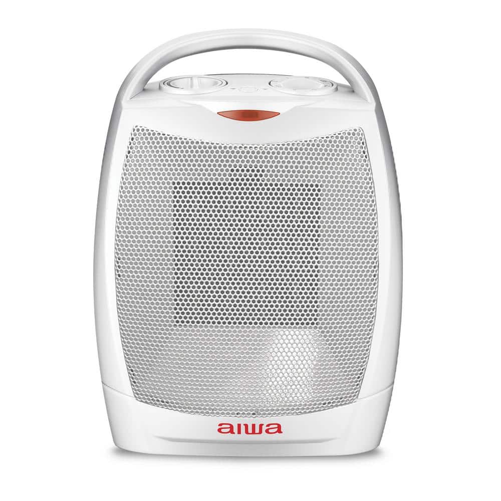 10.2 in. Electric Portable Room Ceramic Heater with Handle, Overheat Protec