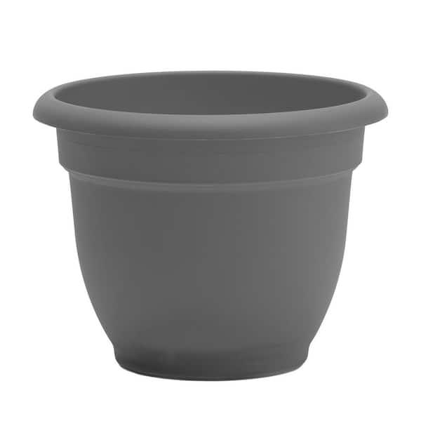 Bloem Ariana 21.5 in. Charcoal Grey Plastic Self-Watering Planter