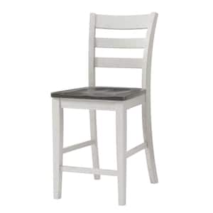 Monterey White Stain and Grey Solid Wood Counter Height Dining Chair (Set of 2)