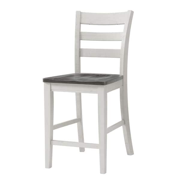 Martin Svensson Home Monterey White Stain and Grey Solid Wood Counter Height Dining Chair (Set of 2)
