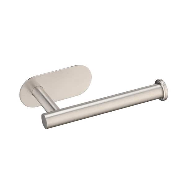 Stainless Steel Wall-Mount Single Post Toilet Paper Holder Self Adhesive for Bathroom and Kitchen in Brushed Nickel