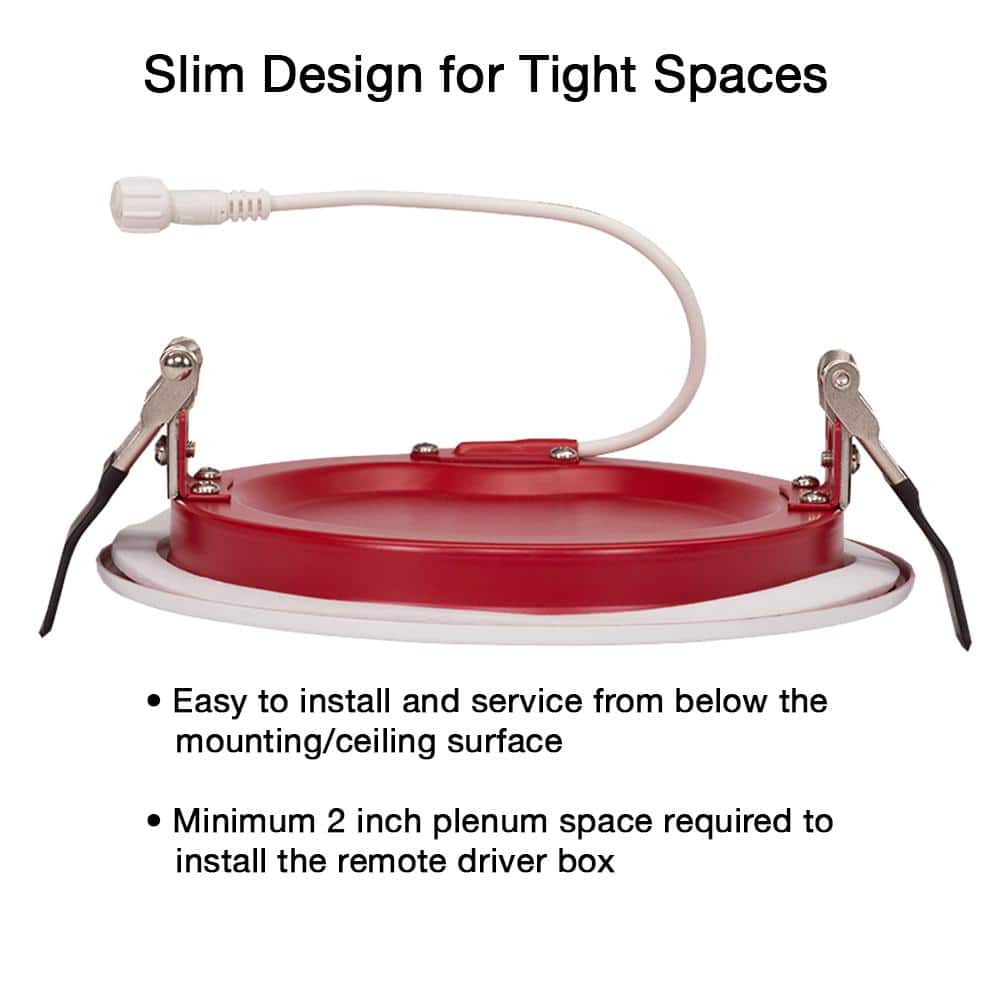 6-Inch Matte White Fire-Rated Canless LED Downlight