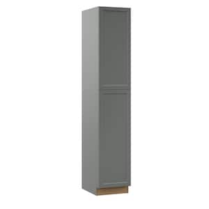 Designer Series Melvern Storm Gray Shaker Assembled Pantry Kitchen Cabinet (18 in. x 96 in. x 23.75 in.)