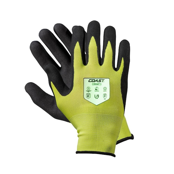 Coast SG300 Large High-Visibility Yellow Nitrile Safety Gloves