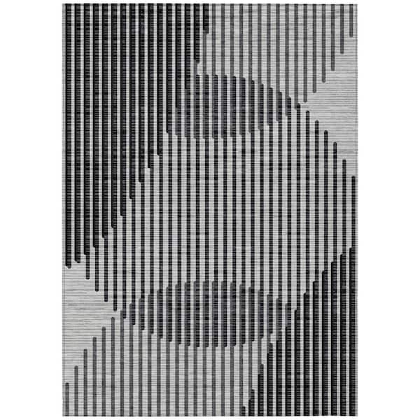 Chantille Machine Washable Indoor/Outdoor Abstract ACN1001 Gray 5 ft. x 7 ft. 6 in. Area Rug