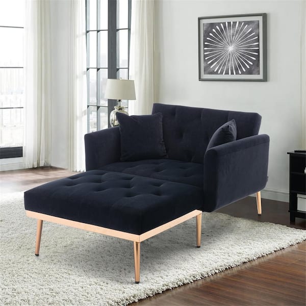 black velvet chaise lounge chair