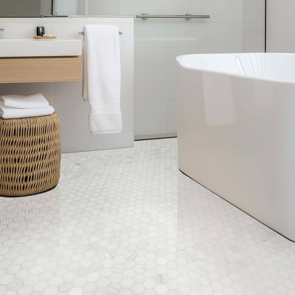 Bianco Dolomite White Marble Hexagon Mosaic Tile