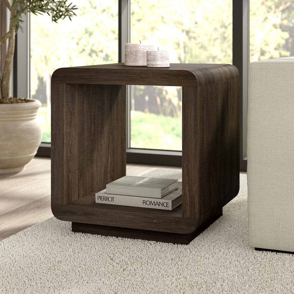 Lonni 20 in. Brown Oak Square MDF Top End Table - thumbnail 5