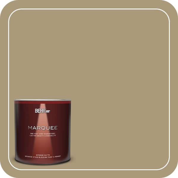 BEHR MARQUEE 1 qt. #PPU8-06 Exploring Khaki Matte Interior Paint & Primer