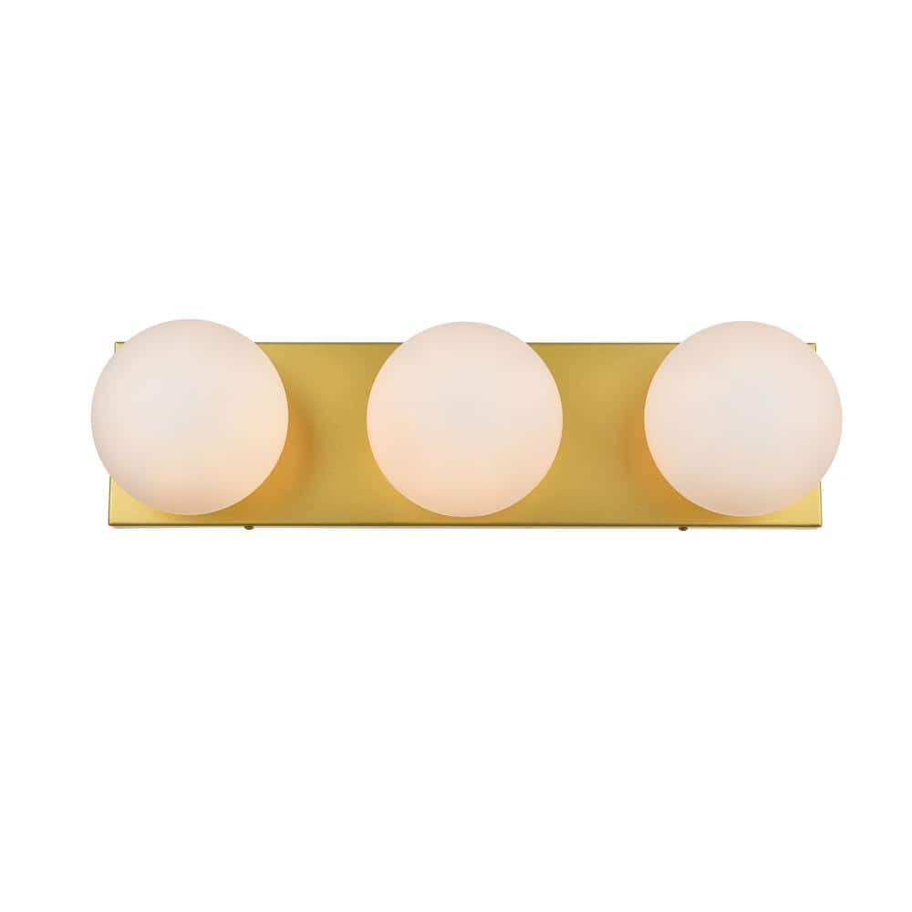 Simply Living 22 In 3 Light Modern Brass Vanity Light With Frosted   Brass Vanity Lighting Sl14606w22bra 64 1000 