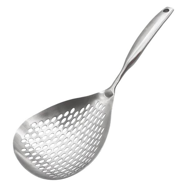 Silver Stainless Steel Skimmer Slotted Spoon, Skimmer Ladle Spoon Spider Strainer for Cooking and Frying, Pasta Strainer