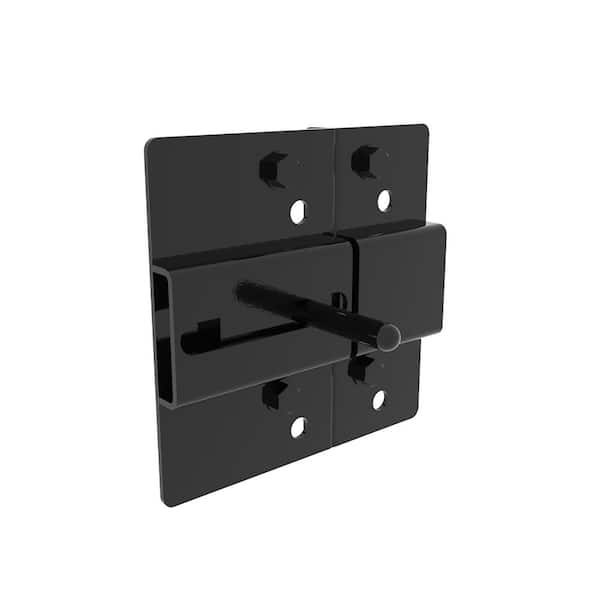 FORTRESS Versai Gloss Black Steel Fence Slide Latch for Drive Gate