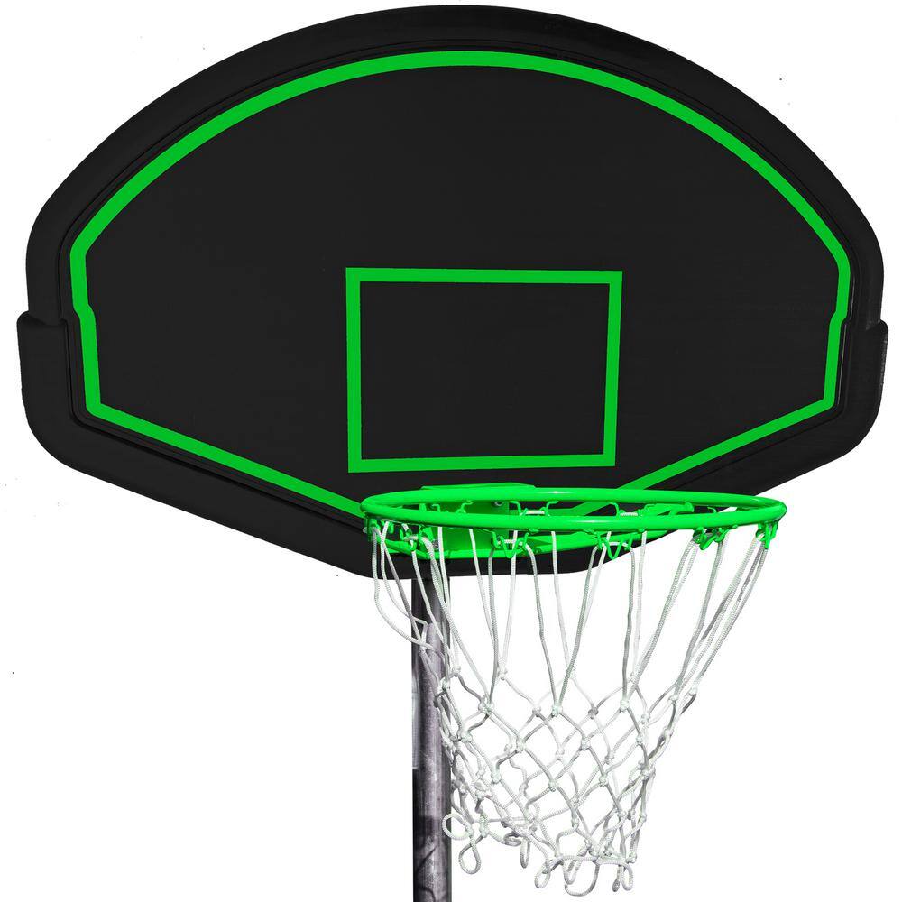 16 ft Green Outdoor Trampoline with Basketball Hoop and Safety Enclosure