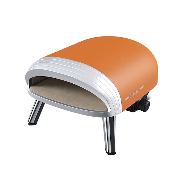 Classic Retro 12 in. Portable Outdoor Propane Pizza Oven in Matte Orange