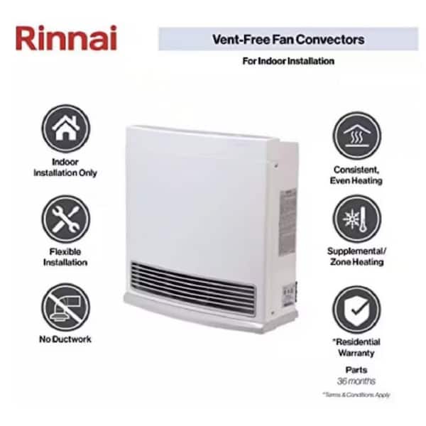 Rinnai 10,000 BTU Propane Gas Vent-Free Fan Convector FC510P
