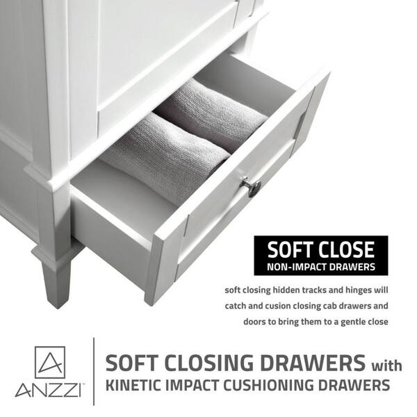 ANZZI Alexander Series 21-in Black Single Sink Bathroom Vanity with White Solid Surface Top (Mirror Included)