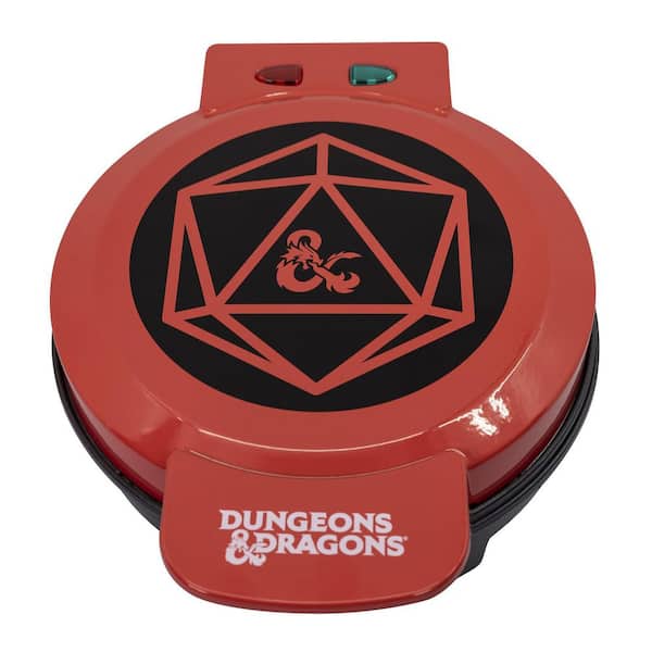 Uncanny Brands Dungeons and Dragons 20-Sided Die Red American Waffle Maker