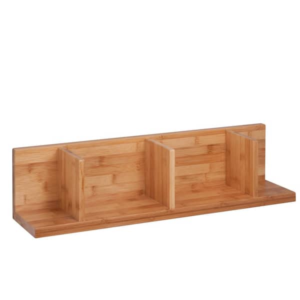Honey-Can-Do 5.9 in. x 5.9 in. Sectioned Bamboo Wall Shelf Decorative Shelf