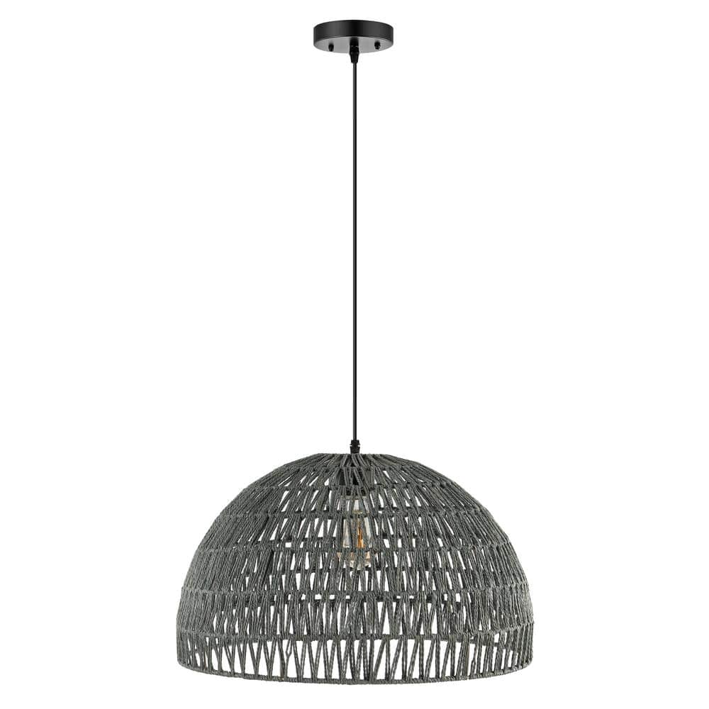 Campana 20" Grey-Black Bohemian Modern LED Pendant