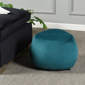 River Rock Blue Polyester Triangle Small Pouf