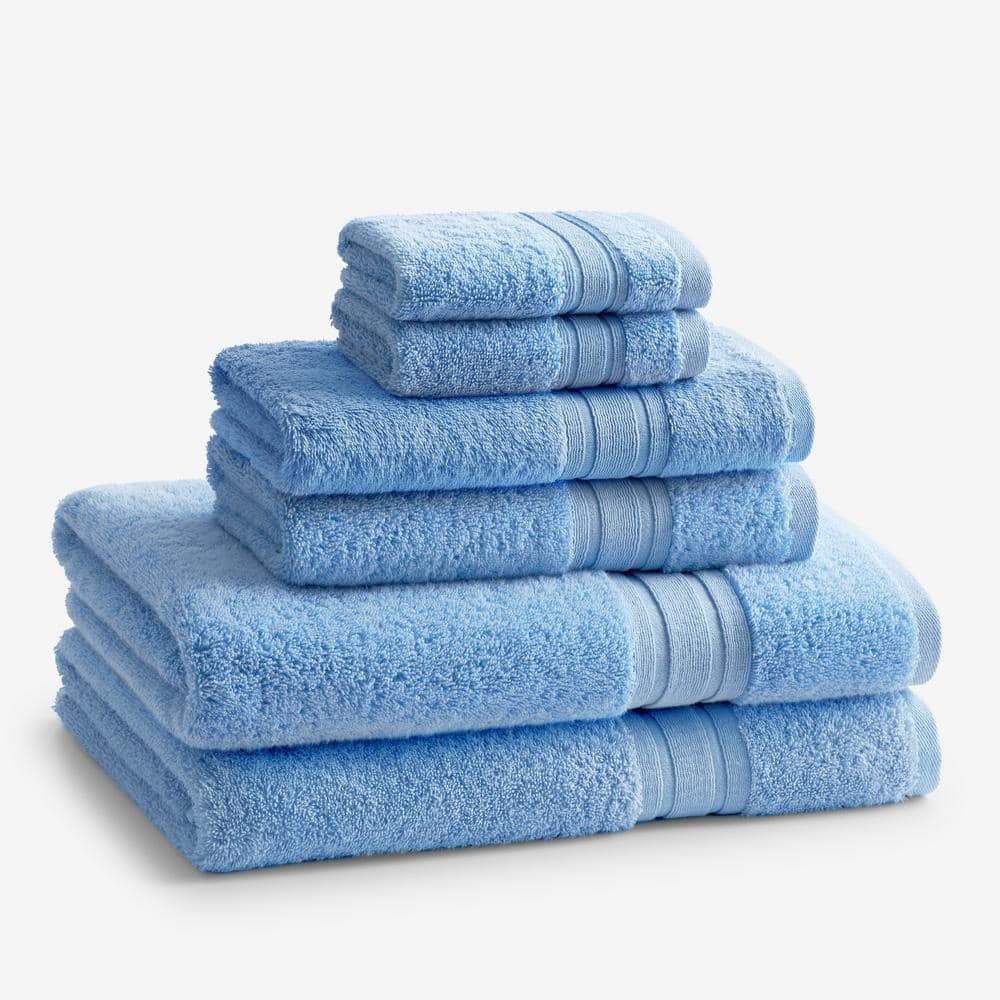 The Company Store Company Cotton 6-Piece Blue Water Turkish Cotton Bath  Towel Set 59083-OS-BLUE-WATER - The Home Depot
