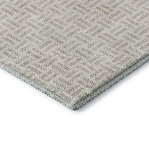 Mayfield Premium Machine Washable Abstract AMF978 Ivory 1 ft. 8 in. x 2 ft. 6 in. Area Rug