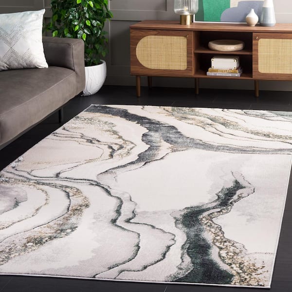 Alenia Gray/Blue 5 ft. x 7 ft. Agate 2-Toned Area Rug