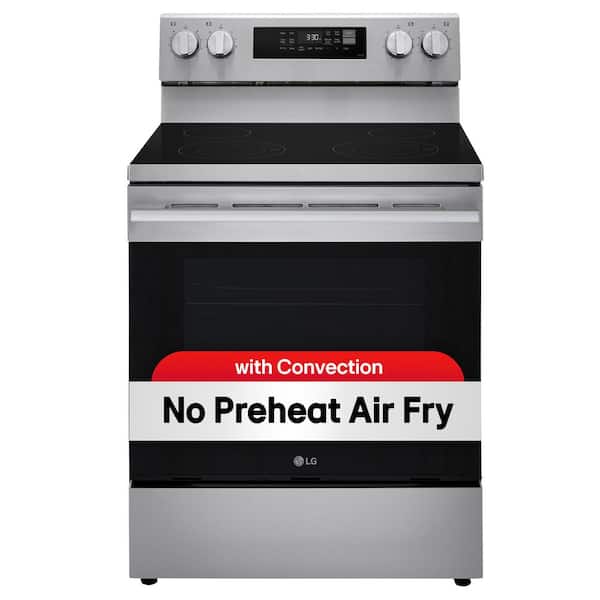 30 in. 6.3 cu. ft. Electric Single Smart Oven Range with Air Fry Fan Convection and EasyClean in Stainless Steel