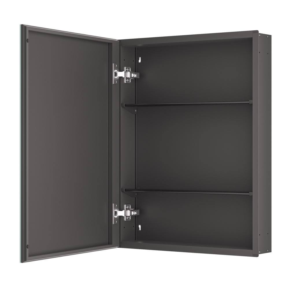 20 in. W x 28 in. H Rectangular Beveled Frameless Metal Black Surface Mount/Recessed Medicine Cabinet with Mirror price history on PriceWatchPro
