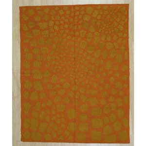 Rust 6 ft. x 7 ft. 11 in. Handwoven Wool Modern Flat Weave Area Rug