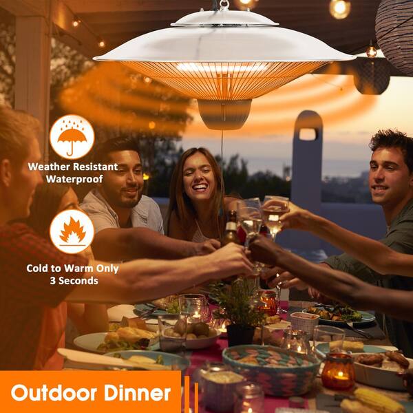 EdenBranch 1500-Watt Hanging Carbon Fiber Patio Heater 141015 - The Home  Depot